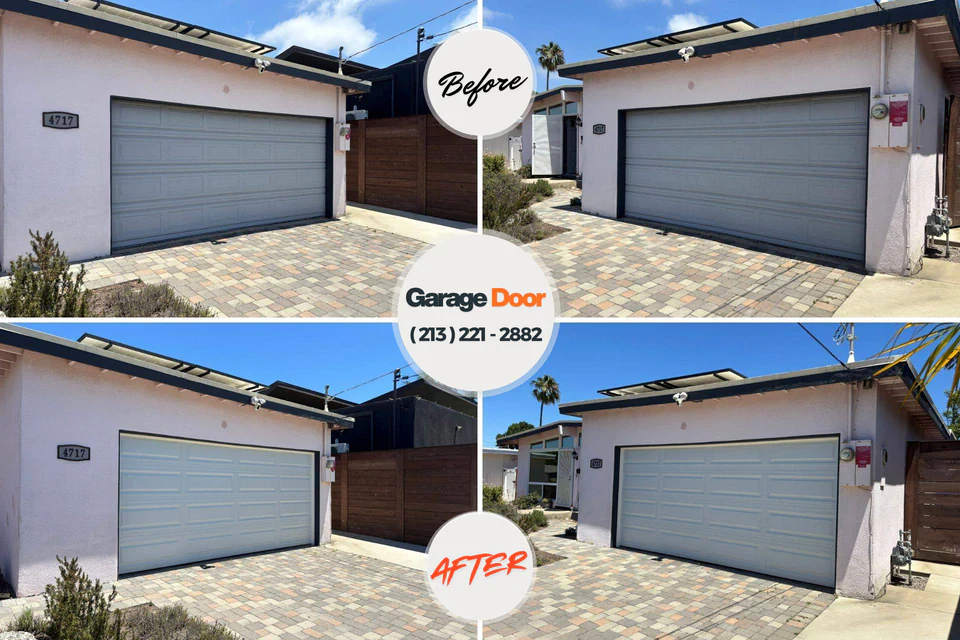 Before and after: garage door repair Woodburn, IN